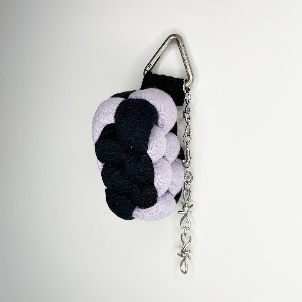 Scoubidou Lucky Charm Keyring (Purple & Jack black)