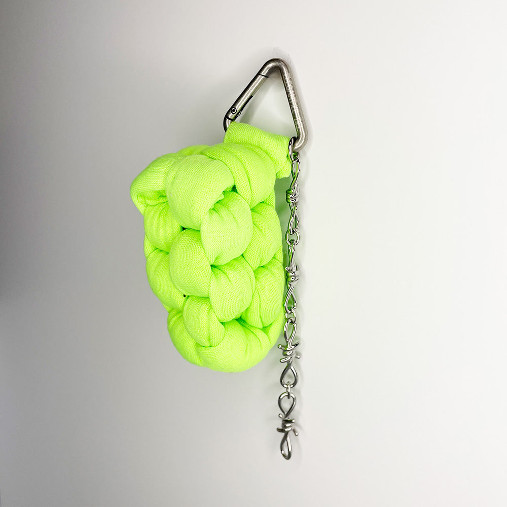 Scoubidou Lucky Charm Keyring (All neon green)