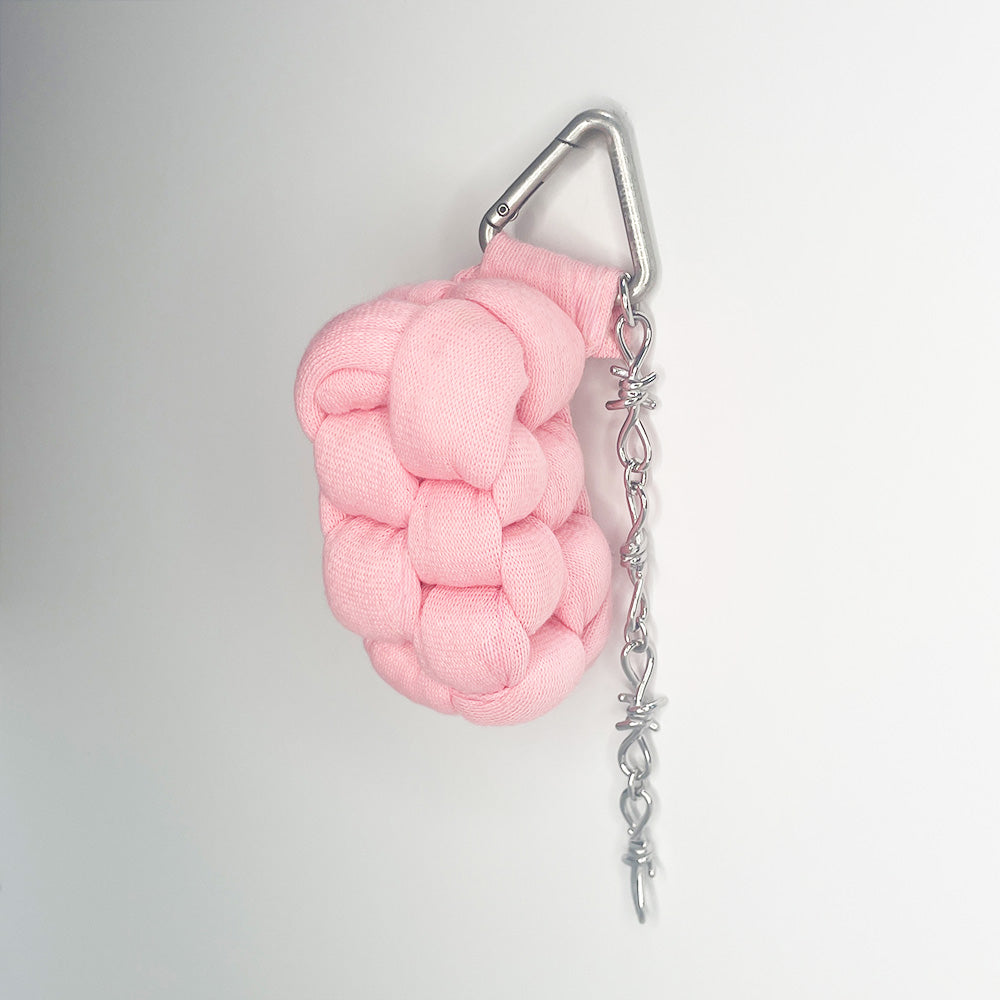 Scoubidou Lucky Charm Keyring (All Pink)