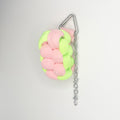 Scoubidou Lucky Charm Keyring (Neon Green & Pink)